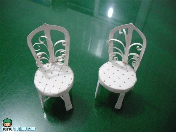 废物利用:一次性纸杯变身田园风格小椅子