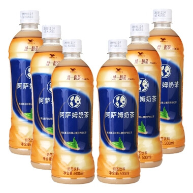 统一 奶茶(阿萨姆奶茶)500ml/瓶 x 6 组合装