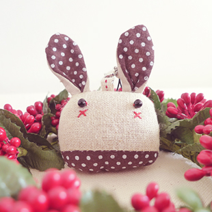 圣诞礼物纯手工缝制小兔子布偶手机/包包挂件/挂饰链