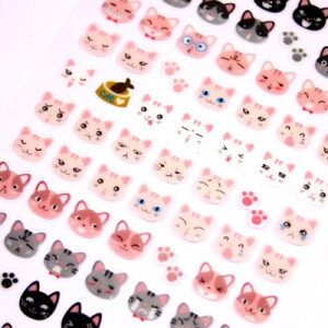 umi悠米韩国饰品*可爱猫咪表情水晶贴纸装饰贴纸时尚手机贴