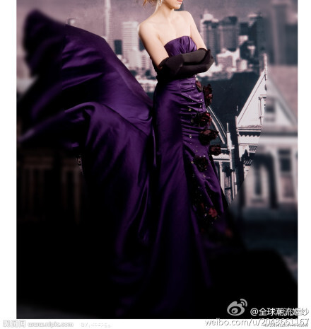 高贵又霸气的紫色婚纱