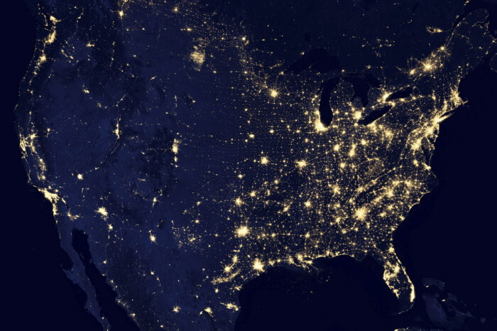 美国航空宇航局(nasa)和美国海洋大气局(noaa)公布的球夜晚卫星照片