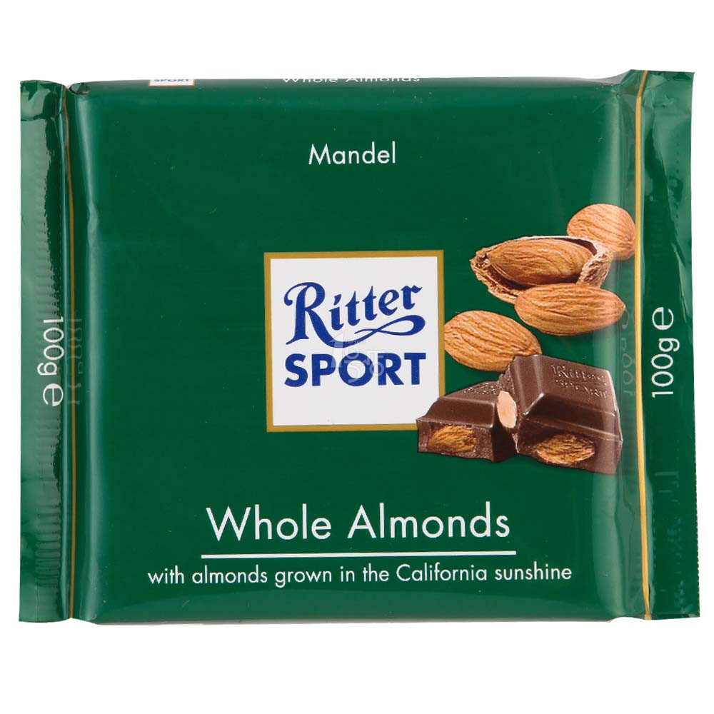 ritter sport运动 杏仁果巧克力 100g 德国进口