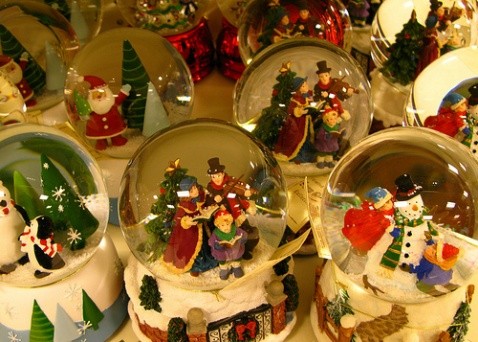 圣诞 雪花玻璃球 水晶球 玻璃下的美丽世界-堆