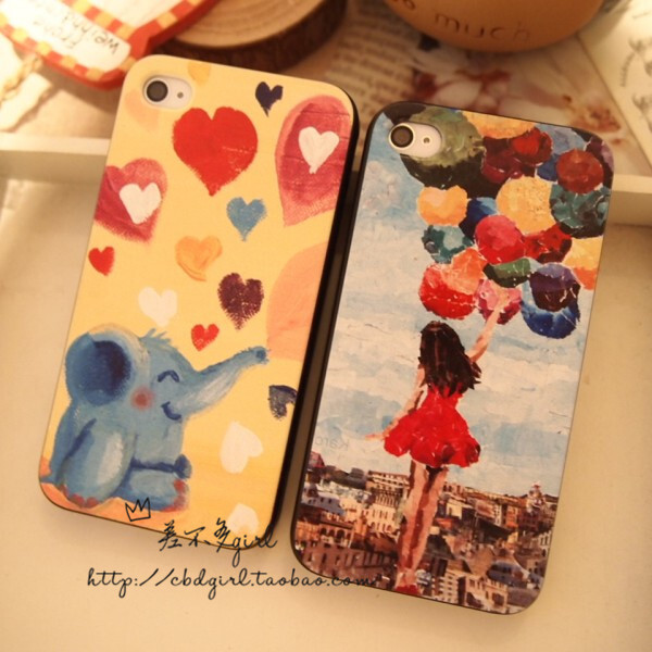 手绘油画感 彩绘壳 iphone4s 5手机壳