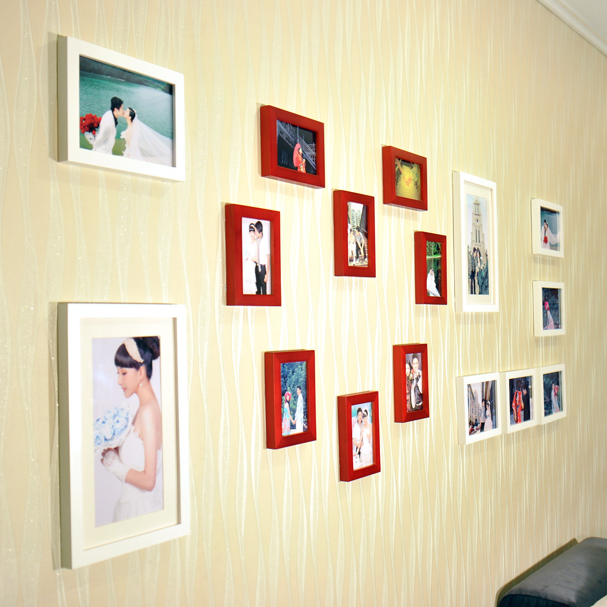 恋居客厅照片墙组合创意照片墙相片框爱心照片墙心形框a