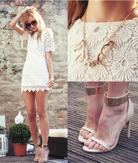 chicwish crochet dress, merrin&gussy necklace