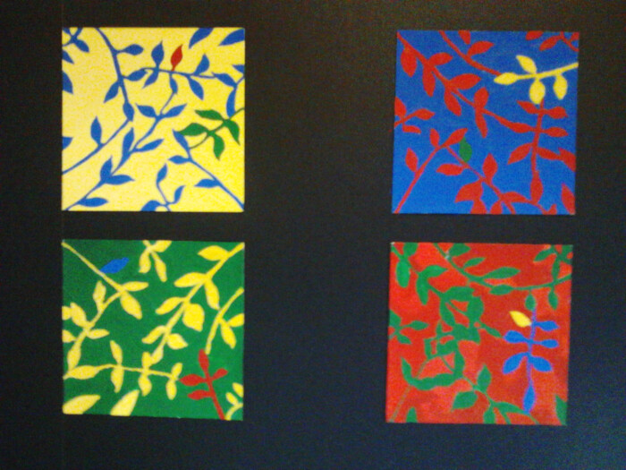 四色的面积对比,每幅画四种颜色的比例都不同 感觉也不同 .