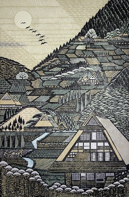 东京艺术家ray morimura(雷森村)的木刻版画作品