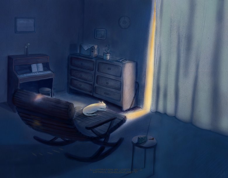 【画师lost7】静谧而美好的冷色治愈系,呼唤心底最温柔最干净的情绪