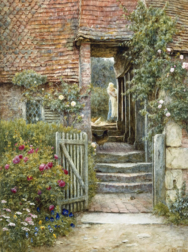 【水彩画】英国helen allingham《乡村岁月》