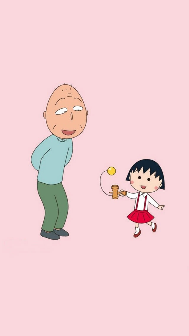 iphone壁纸 iphone5壁纸 樱桃小丸子 动漫 可爱 插画
