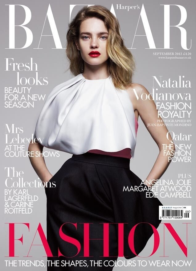 natalia vodianova/harper"s bazaar英国版2013年9月号 时尚,封面