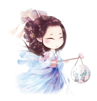 动漫q版人物 古装 二次元 可爱 插画