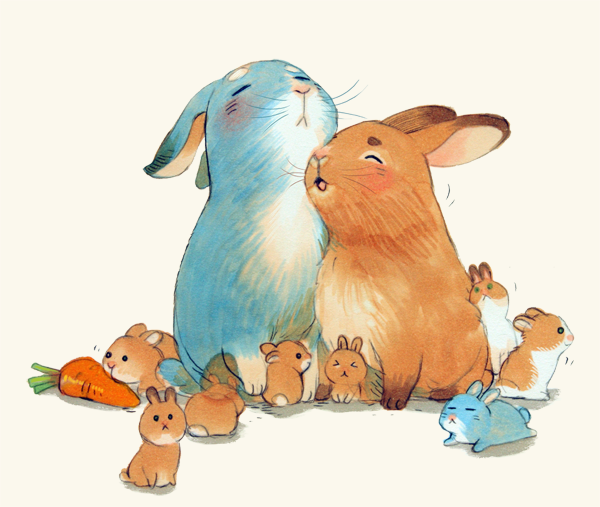 兔子 手绘 插画 动漫 壁纸