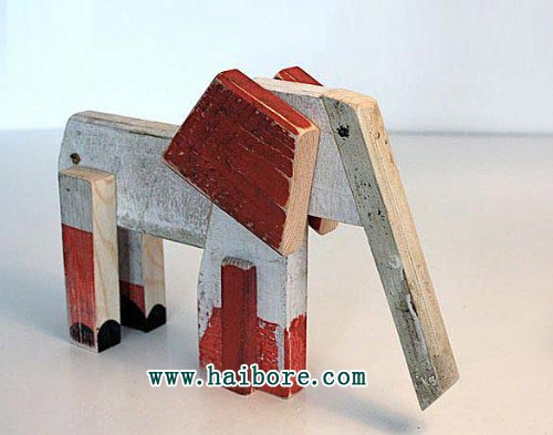 废旧木块手工制作玩偶大象