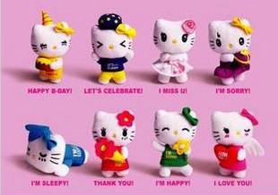 麦当劳:传情hello kitty限量版,公仔