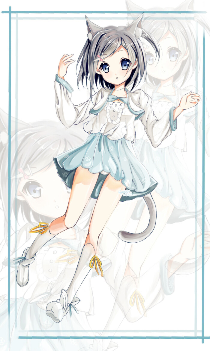 萌q版 二次元 美女 插画 动漫