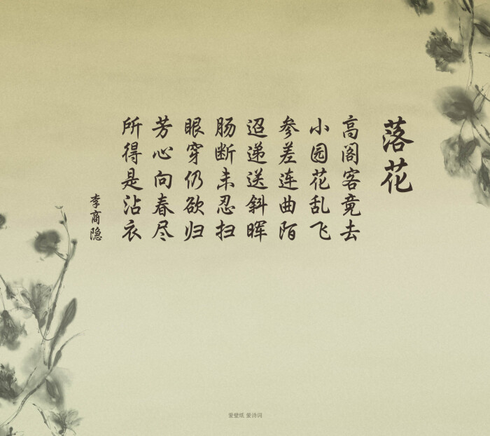 落花有意流水无情