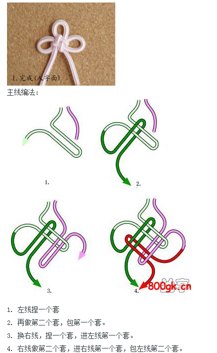 中国结——酢浆草结单结走线图