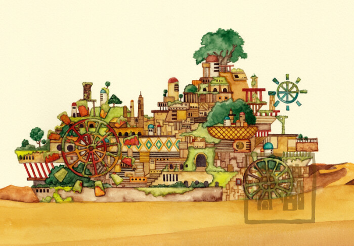 奇异建筑插画作品集-yuni&nona