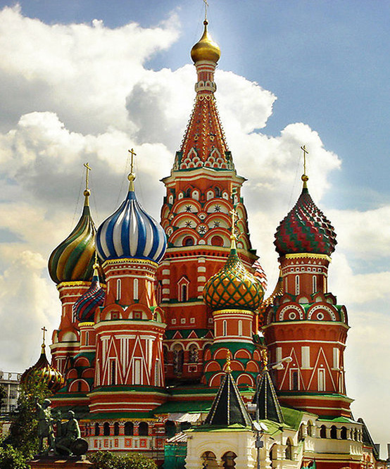俄罗斯瓦西里升天教堂 位于莫斯科市中心的 红场 南端