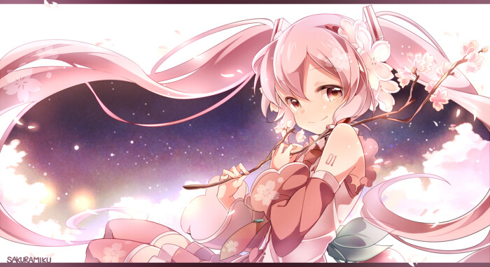 p站 二次元 原创 樱初音 miku 绮丽
