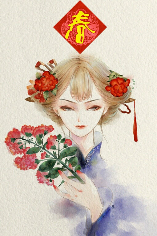 彼岸花.手绘,古风.