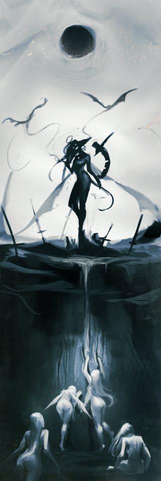 sakimichan的作品画风细腻,大多带有浓烈的神话色彩.