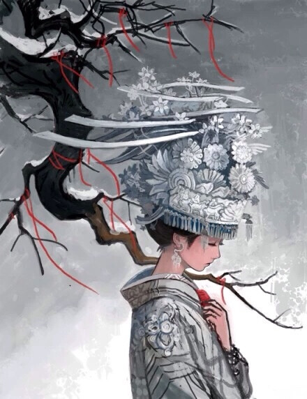 彼岸花.手绘,古风.