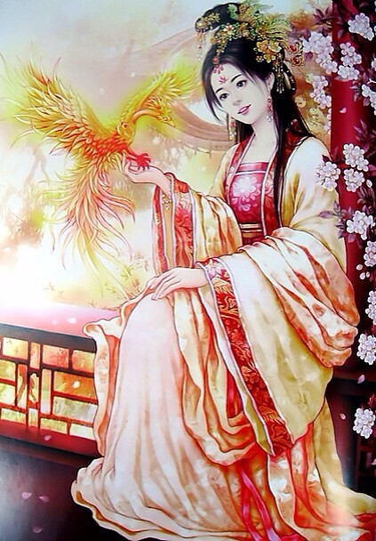 彼岸花.书亦飞,手绘,古风,美人.