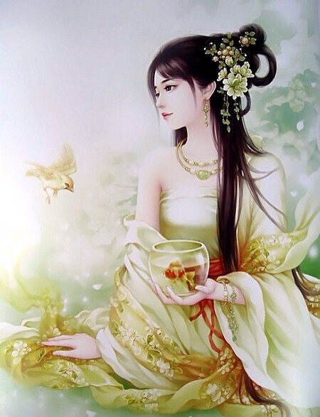 彼岸花.书亦飞,手绘,古风,美人.