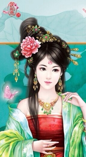彼岸花.书亦飞,手绘,古风,美人.