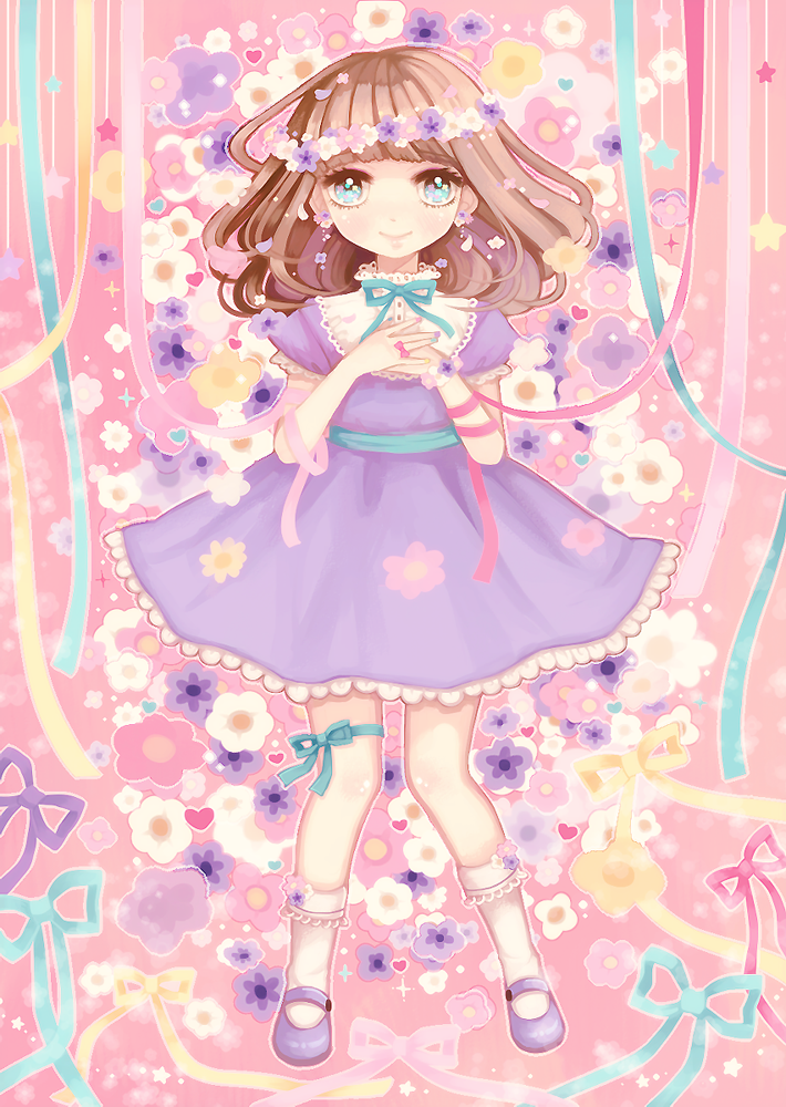 壁纸q版 二次元 少女 插画 动漫