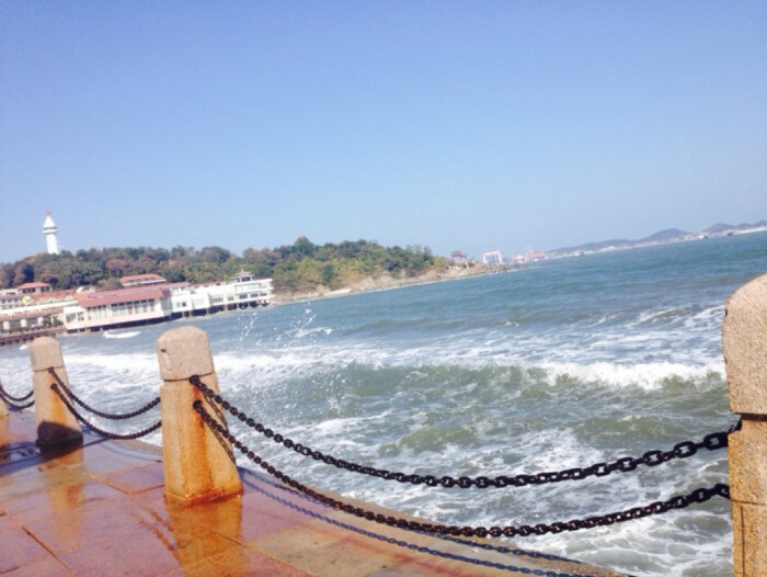烟台 海边城市 海浪