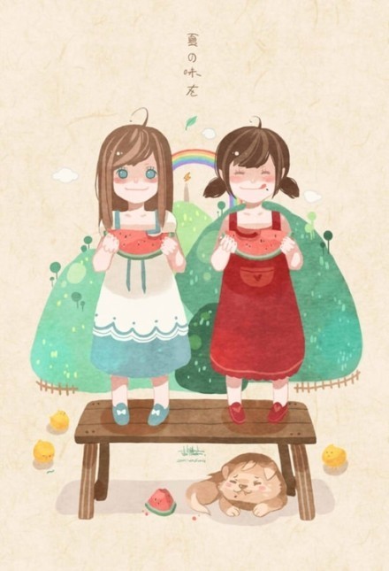 壁纸 可爱 卡通 小女孩