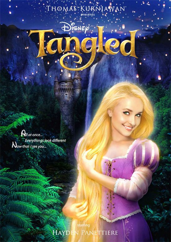 hayden panettiere饰演《魔发奇缘》中的rapunzel