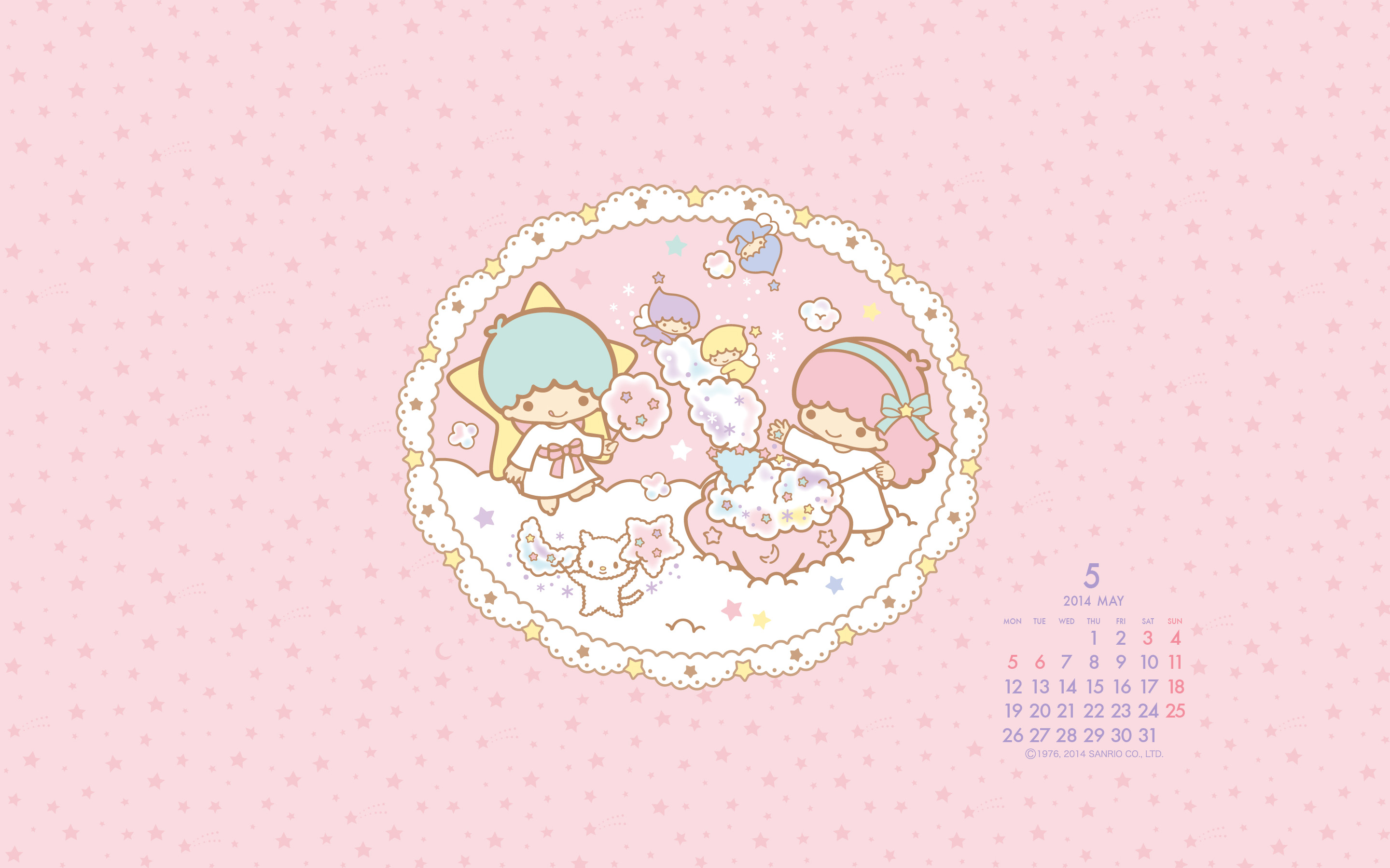 日本sanrio5月份官方壁纸little twinstars