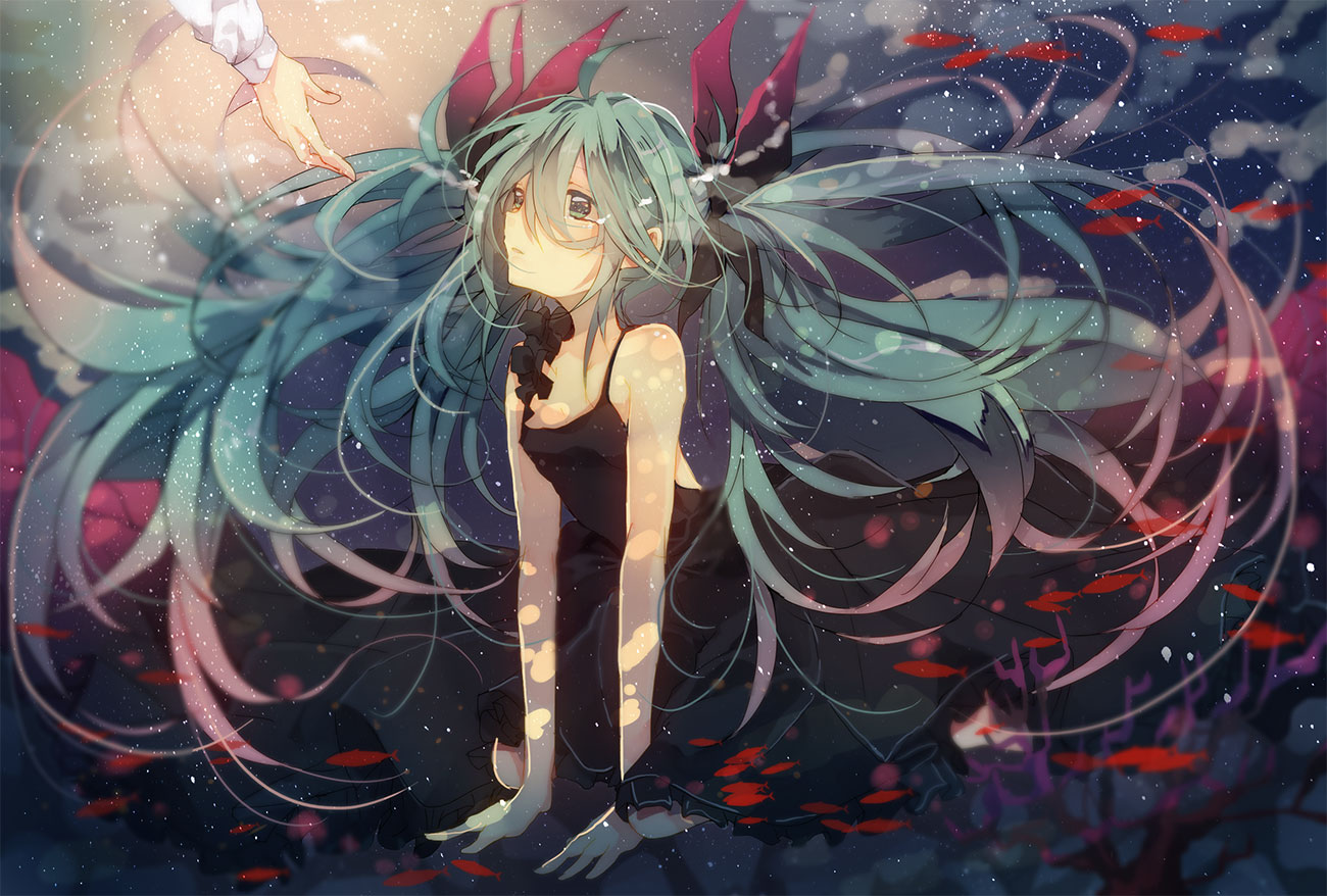 p站 二次元 插画 少女 头像 原创 アナザー 初音ミク 深海少女