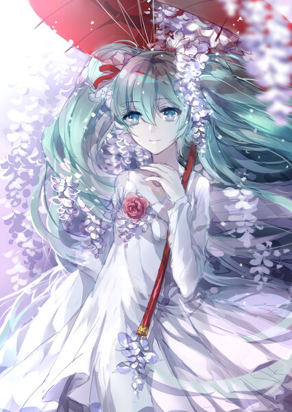 p站 二次元 插画 少女 头像 原创 花辞 初音ミク miku vocaloid 画师