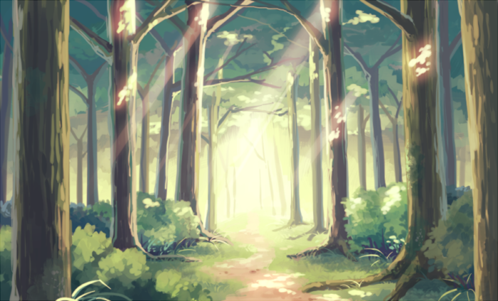 森p站 二次元 插画 手绘 背景 风景 森林 壁纸 动漫 青
