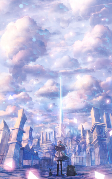 p站 插画 原创 场景 旅の一枚 风景 画师:防人 id=43544375