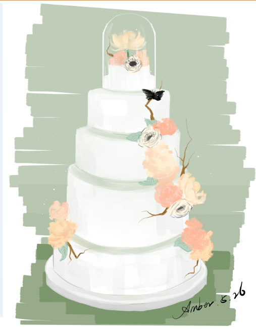 婚礼布置手绘,婚礼手绘,蛋糕。今天人品有…-堆