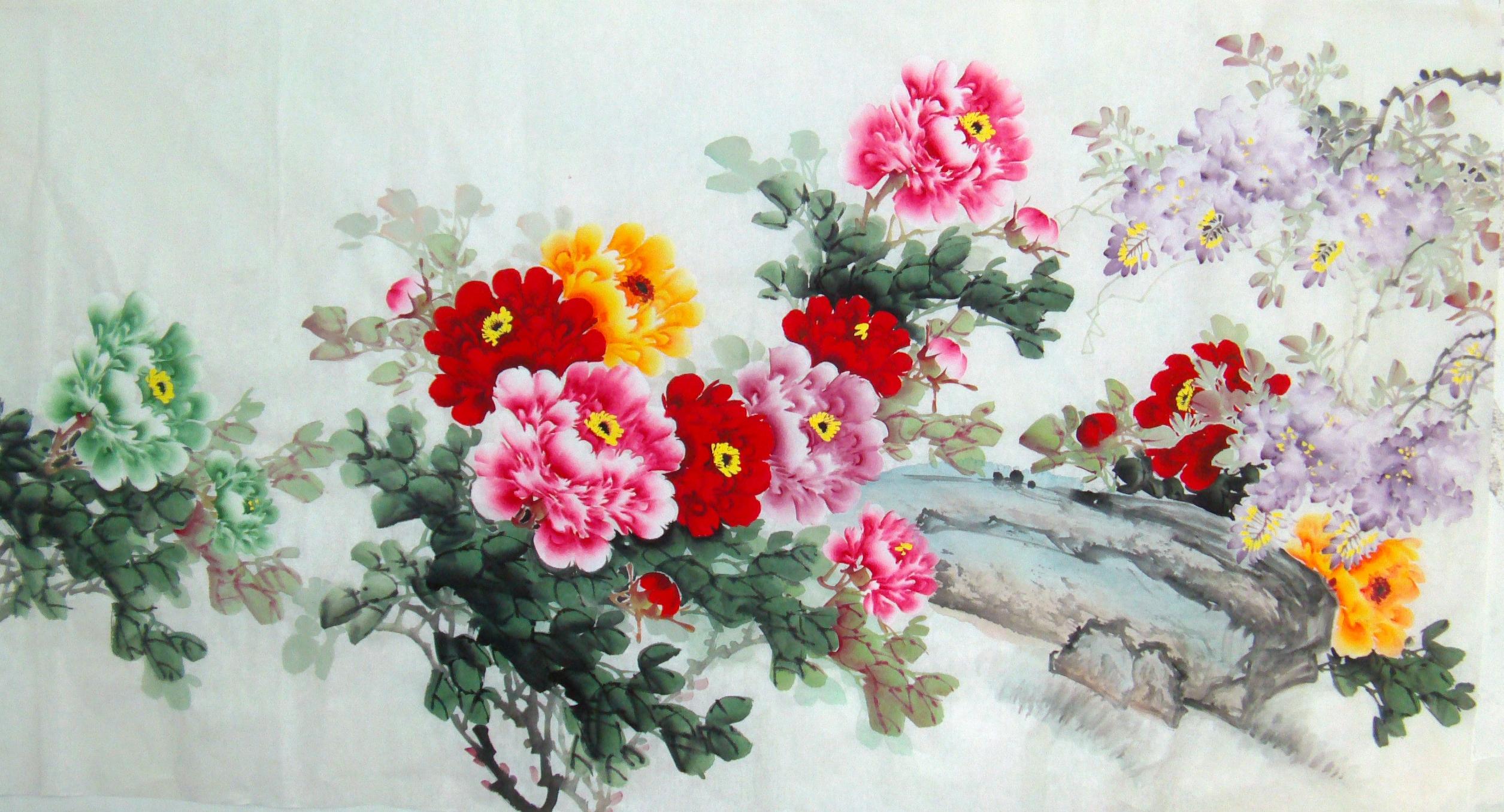 中国画 国画牡丹 写意牡丹画 花鸟画 名家牡丹画 手绘 宋亚宗牡丹画