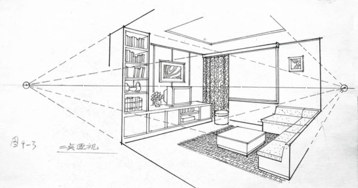 手绘基础教程#建筑透视篇#两点透视法