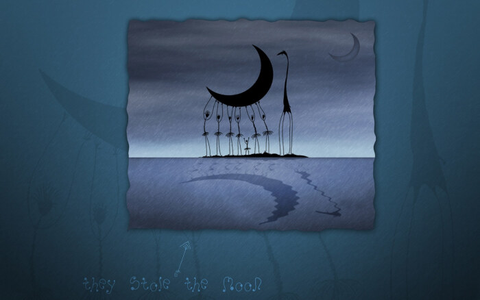 vladstudio壁纸【1920x1200】偷月亮 夜晚 人 长颈鹿 月亮