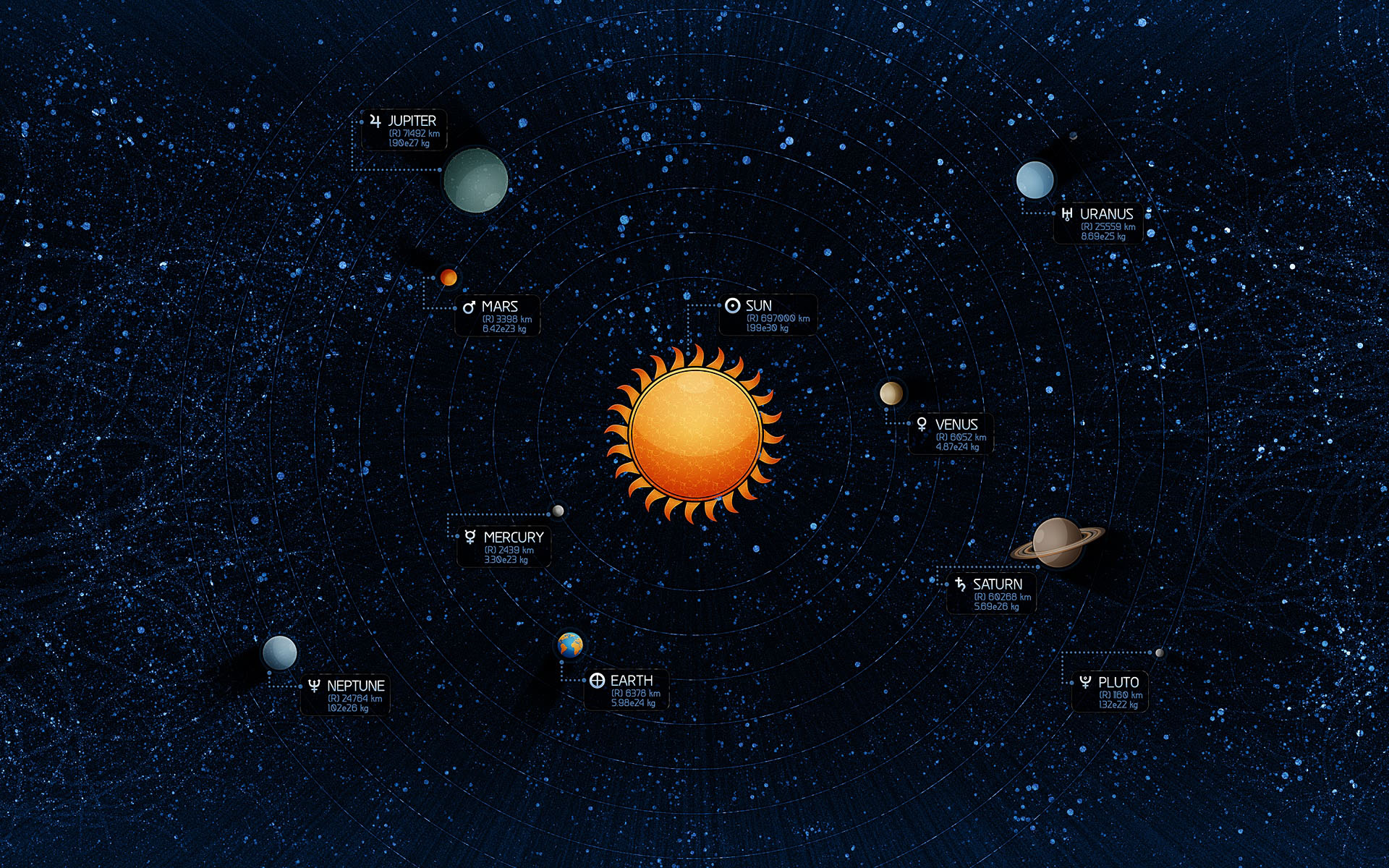 vladstudio壁纸【1920x1200】太阳系 太阳 行星 地球 火星 图02