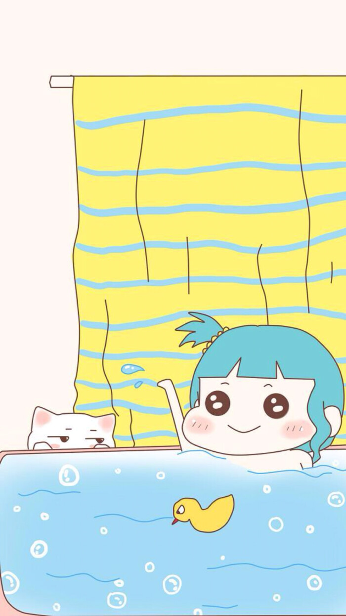 小田田洗澡澡一组四张