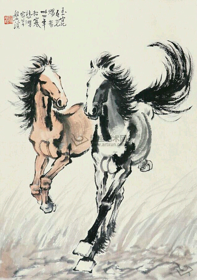徐悲鸿 (1895-1953),现代绘画艺术大师,江苏宜兴人.