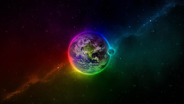 七彩壁纸【1360x768】彩色 地球 星球